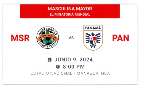 Panamá vs Montserrat: Conoce la hora, lugar y dónde ver el partido Panamá vs Montserrat 9 de junio en Managua