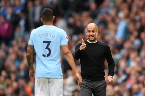 Danilo y Pep Guardiola (Photo by Laurence Griffiths/Getty Images)