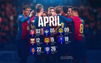Calendario del FC Barcelona para el mes de abril