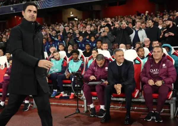 Mikel Arteta y Luis Enrique (Photo by Julian Finney/Getty Images)