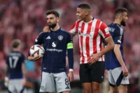 Bruno Fernandes y Maroan Sannadi (Photo by Clive Brunskill/Getty Images)