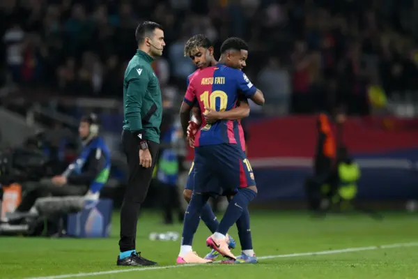 Ansu Fati y Lamine Yamal (Photo by David Ramos/Getty Images)