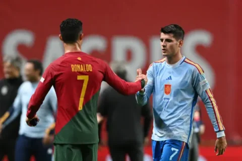 Cristiano Ronaldo y Álvaro Morata (Photo by Octavio Passos/Getty Images)