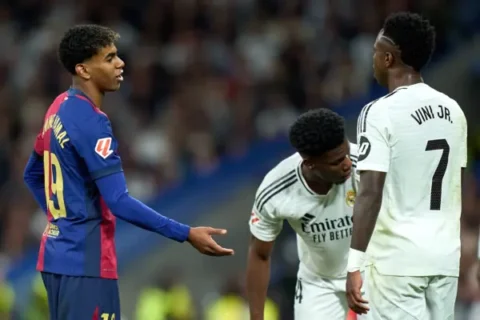 Lamine Yamal y Vini Jr (Photo by Angel Martinez/Getty Images)