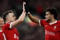 Diogo Jota y Luis Díaz (Photo by Clive Brunskill/Getty Images)